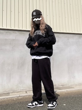 「春カラー」｜「アイテム（スウェット）」を使った、愛里菜さん（レディース・158cm）の春コーディネート