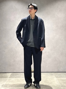 「アイテム（スーツジャケット）」を使った、大木さん（メンズ・174cm）の春コーディネート