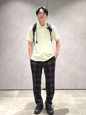 「FRED PERRY」｜大木さん（メンズ・174cm）の秋コーディネート