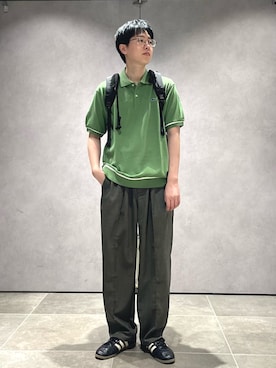 「LACOSTE（ラコステ）のアイテム（ポロシャツ）」を使った、大木さん（メンズ・174cm）の夏コーディネート