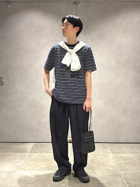 「LACOSTE（ラコステ）のアイテム」を使った、大木さん（メンズ・174cm）の夏コーディネート