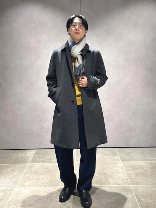 SHIPS: カシミヤ ダブルフェイス チェック マフラー（マフラー