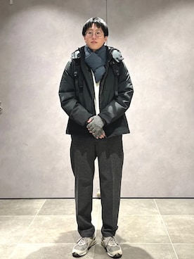 「アイテム（手袋）」を使った、大木さん（メンズ・174cm）の冬コーディネート