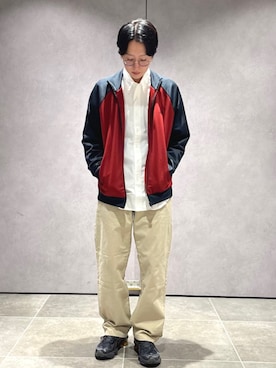 「アイテム（ジャージ）」を使った、大木さん（メンズ・174cm）の秋コーディネート