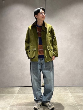 「Barbour（バブアー）のアイテム（ジャケット/アウター）」を使った、大木さん（メンズ・174cm）の秋コーディネート