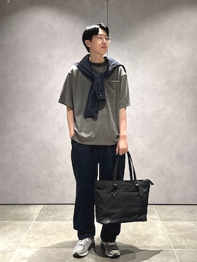 「SHIPS（シップス）のアイテム（バッグ）」を使った、大木さん（メンズ・174cm）の夏コーディネート