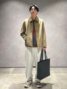 「アイテム（ブルゾン、グレー系）」を使った、大木さん（メンズ・174cm）の秋コーディネート