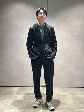 「アイテム（ビジネスシャツ）」を使った、大木さん（メンズ・174cm）の秋コーディネート