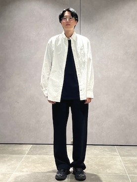 「シップス」｜「アイテム（スウェットパンツ）」を使った、大木さん（メンズ・174cm）の秋コーディネート