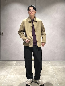 「クルーネックニット」｜大木さん（メンズ・174cm）の秋コーディネート