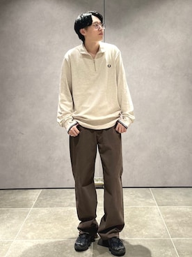 「FRED PERRY」｜大木さん（メンズ・174cm）の秋コーディネート