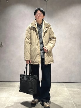 「SHIPS（シップス）のアイテム（ダウンジャケット/コート）」を使った、大木さん（メンズ・174cm）の冬コーディネート