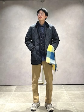 「アイテム（ダウンベスト）」を使った、大木さん（メンズ・174cm）の冬コーディネート