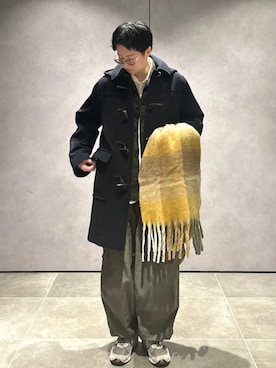 「アイテム（ダッフルコート）」を使った、大木さん（メンズ・174cm）の冬コーディネート