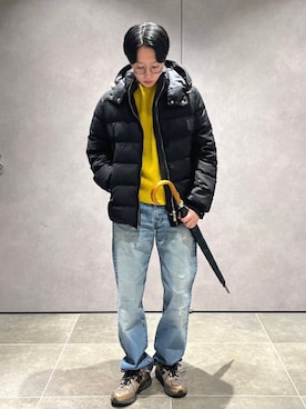 「アイテム（長傘）」を使った、大木さん（メンズ・174cm）の秋コーディネート