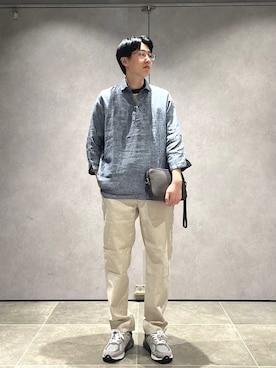 「SHIPS（シップス）のアイテム（バッグ）」を使った、大木さん（メンズ・174cm）の夏コーディネート