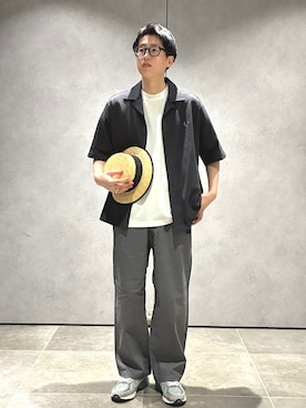 「Gramicci（グラミチ）のアイテム」を使った、大木さん（メンズ・174cm）の春コーディネート