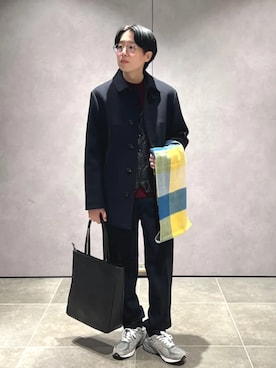 「アイテム（ピーコート）」を使った、大木さん（メンズ・174cm）の秋コーディネート
