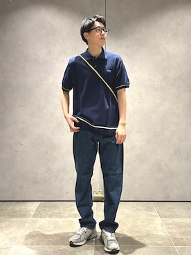 「LACOSTE（ラコステ）のアイテム」を使った、大木さん（メンズ・174cm）の春コーディネート