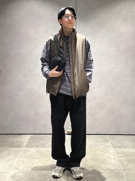 「アイテム（ボディバッグ/ウエストポーチ）」を使った、大木さん（メンズ・174cm）の秋コーディネート