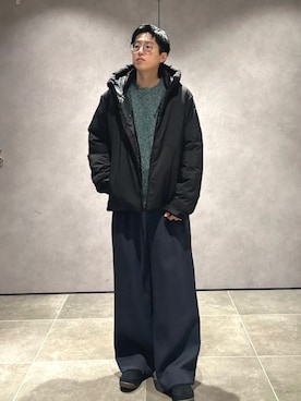 「SHIPS」｜「アイテム（ダウンジャケット/コート）」を使った、大木さん（メンズ・174cm）の冬コーディネート