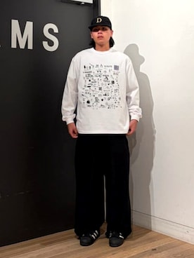 「BEAMS T（ビームスティー）のTOMOE MIYAZAKI / Long Sleeve T-Shirts（Tシャツ/カットソー、ホワイト系）」を使った、BEAMS Tさん（メンズ・166cm）の夏コーディネート