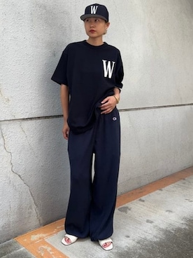 「NEW ERA（ニューエラ）のTyrrell Winston × NEW ERA / 59FIFTY（キャップ、ブルー系）」を使った、BEAMS Tさん（メンズ・166cm）の秋コーディネート