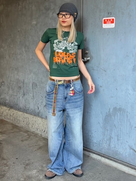 「BEAMS T（ビームスティー）のアイテム」を使った、BEAMS Tさん（レディース・168cm）の春コーディネート