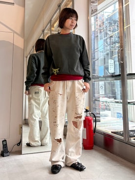 「BEAMS T（ビームスティー）のnewT / Sweatshirt（スウェット、ブラック系）」を使った、BEAMS Tさん（メンズ・166cm）の秋コーディネート