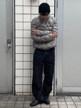 「アイテム（帽子）」を使った、BEAMS Tさん（メンズ・186cm）の冬コーディネート