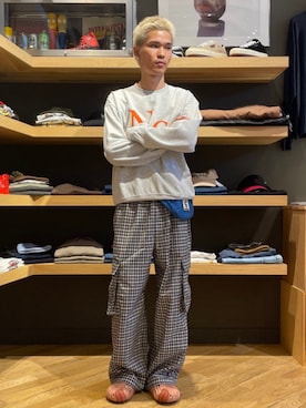 「アイテム（トップス）」を使った、BEAMS Tさん（メンズ・186cm）の秋コーディネート