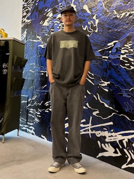 「BEAMS T（ビームスティー）のGOLDWOOD ART WORKS × KOSUKE KAWAMURA / Dollar T-shirt（Tシャツ/カットソー、ブラック系）」を使った、BEAMS Tさん（レディース・159cm）の夏コーディネート