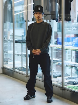 「BEAMS T（ビームスティー）のnewT / Sweatshirt（スウェット、ブラック系）」を使った、BEAMS Tさん（メンズ・166cm）の秋コーディネート