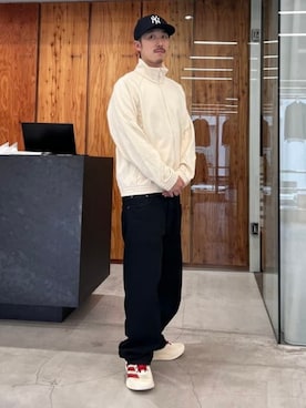 「adidas（アディダス）のadidas × Tyrrell Winston / STADIUM TOP（ブルゾン、ホワイト系）」を使った、BEAMS Tさん（メンズ・166cm）の秋コーディネート