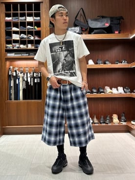 「BEAMS T（ビームスティー）のKevin Cummins / ICE CUBE T-shirt①（Tシャツ/カットソー、ホワイト系）」を使った、BEAMS Tさん（レディース・159cm）の夏コーディネート