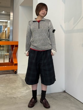 「cabaret poval（キャバレーポバール）のCabaret Poval / BD Bermuda Shorts（その他パンツ、その他）」を使った、BEAMS Tさん（レディース・153cm）の春コーディネート