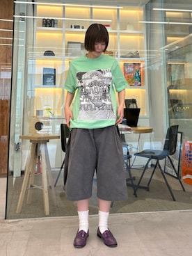 「C.E（シーイー）のC.E / OVERDYE PARADIGM T（Tシャツ/カットソー、グリーン系）」を使った、BEAMS Tさん（メンズ・182cm）の夏コーディネート