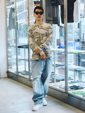 「BEAMS T（ビームスティー）のCamo Waffle Henley Neck Long Sleeve T-shirt（Tシャツ/カットソー、その他）」を使った、BEAMS Tさん（メンズ・166cm）の秋コーディネート
