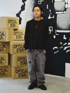 「C.E（シーイー）のアイテム（Tシャツ/カットソー、ブラック系）」を使った、BEAMS Tさん（メンズ・166cm）の秋コーディネート