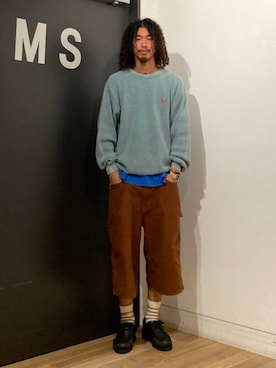 「FRUIT OF THE LOOM（フルーツオブザルーム）のFRUIT OF THE LOOM / Waffle Long Sleeve（Tシャツ/カットソー、グリーン系）」を使った、BEAMS Tさん（メンズ・166cm）の秋コーディネート