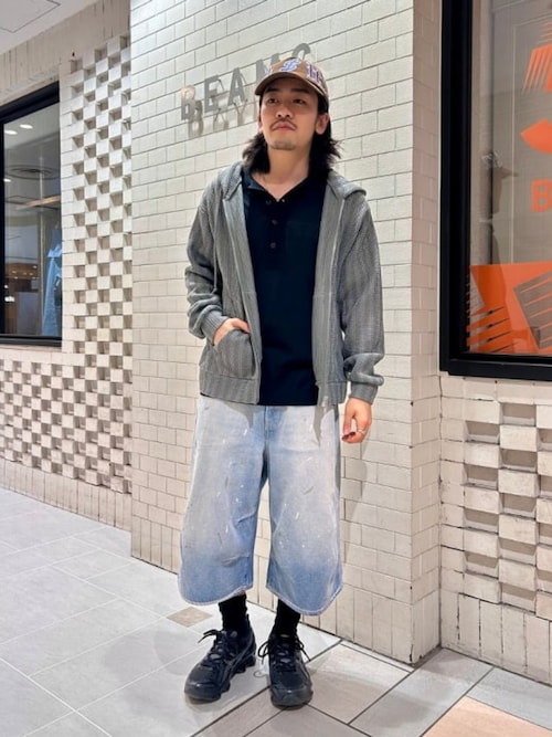 メッシュ ジップアップ フーディ【リラックスフィット】（パーカー