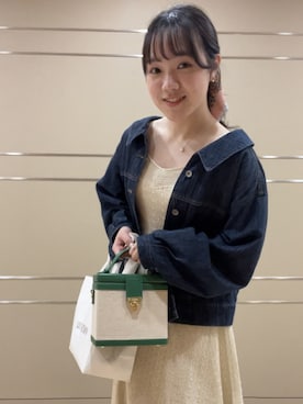 「Lily Brown」｜「アイテム（デニムジャケット）」を使った、ｼ  ｭ  ﾘさん（レディース・153cm）の春コーディネート