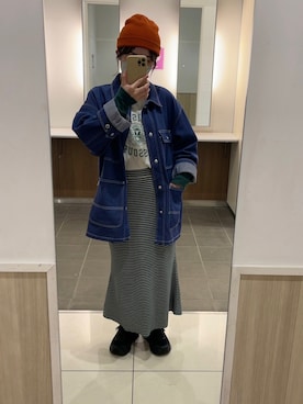 「ニコアンド」｜「アイテム（ニットキャップ/ビーニー）」を使った、r1n0nさん（レディース・156cm）の春コーディネート
