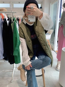 「BEAMS（ビームス）のアイテム（リング）」を使った、masaminさん（レディース・157cm）の春コーディネート