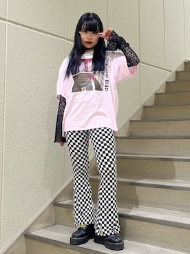 「コラボTシャツ」｜MAMIさん（レディース・158cm）の春コーディネート