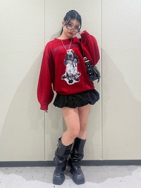 「アイテム（メガネ）」を使った、MAMIさん（レディース・158cm）の秋コーディネート