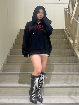 「jouetie（ジュエティ）のマルチカラビナチェーンネックレス（ネックレス）」を使った、MAMIさん（レディース・158cm）の秋コーディネート