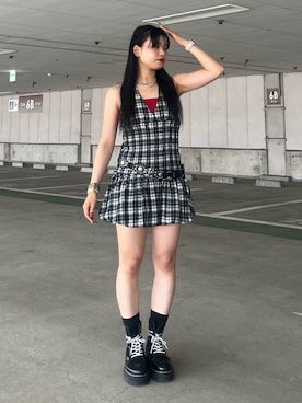 「アイテム（ブレスレット）」を使った、MAMIさん（レディース・158cm）の夏コーディネート