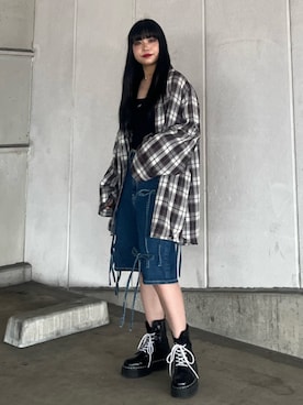 「チューブトップ」｜MAMIさん（レディース・158cm）の夏コーディネート