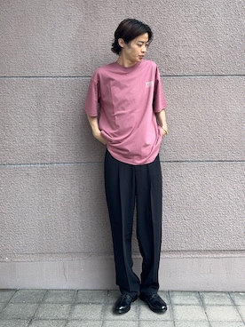 「ITEMS URBANRESEARCH（アイテムズ アーバンリサーチ）のアイテム（Tシャツ/カットソー）」を使った、Shiragami Harutoさん（メンズ・175cm）の夏コーディネート